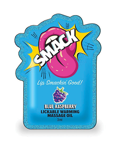 The Soft Hum Smack Lickable Warming Massage Oil - Blue Raspberry 3 ml pouch