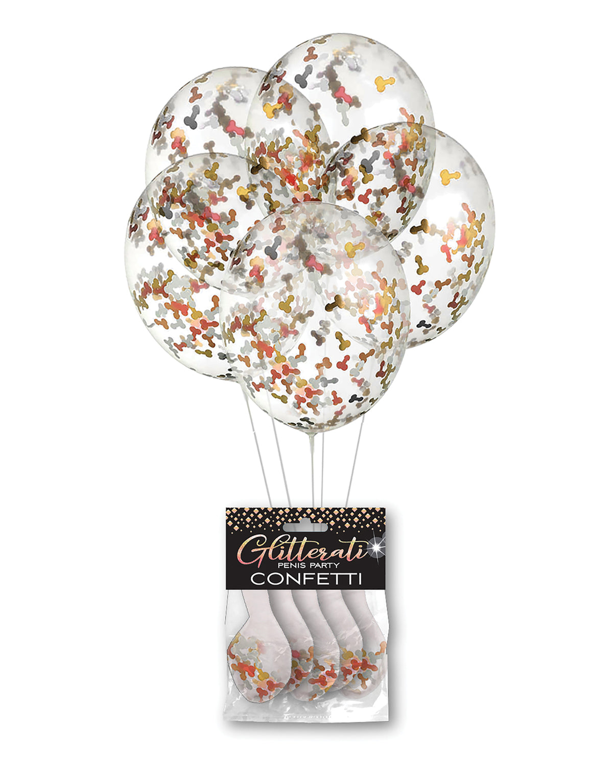 The Soft Hum Glitterati Penis Party Balloons - Pack of 6