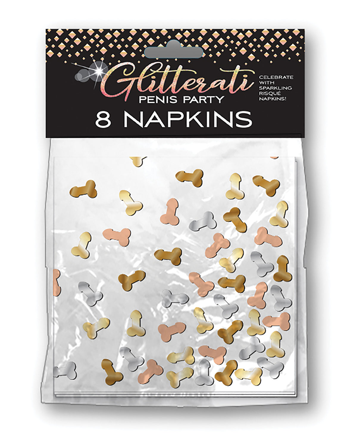 The Soft Hum Glitterati Penis Party Napkins - Pack of 8