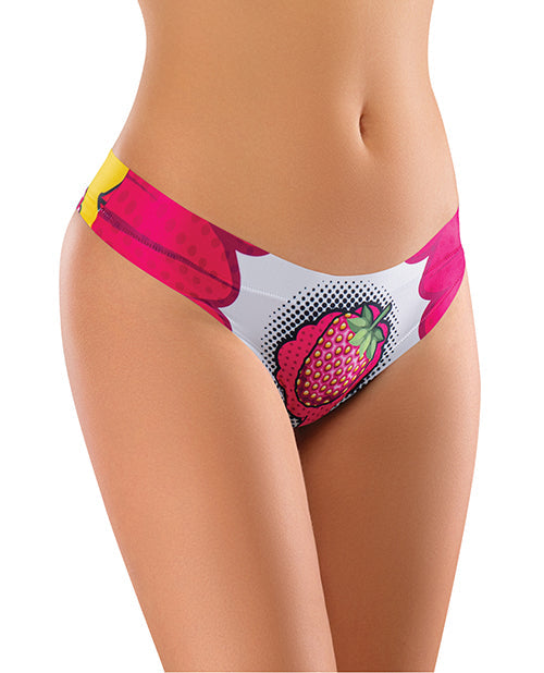 The Soft Hum Mememe Intrigue Kissberry Printed Thong XL