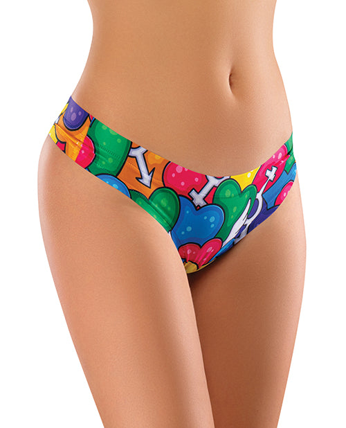 The Soft Hum Mememe Pride Hearts Printed Thong SM