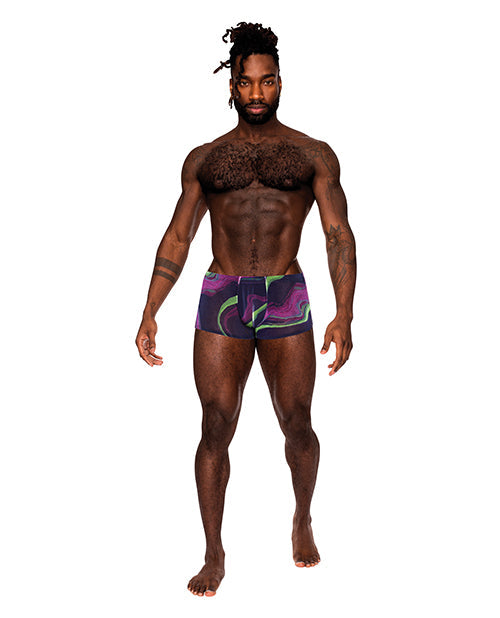 The Soft Hum Galactic Sheer Poly Spandex Mini Short Multi Color LG