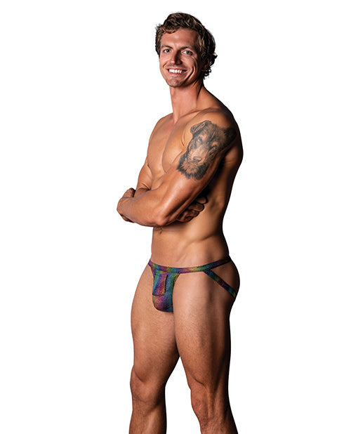 The Soft Hum Pack & Play Jock w/Front Condom Pocket - Rainbow L/XL