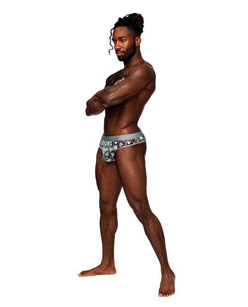The Soft Hum Sheer Prints Mesh Poly Spandex Thong Optical L/XL