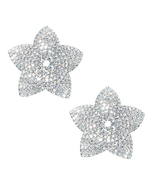 The Soft Hum Neva Nude Burstin Blooms Crystal Jewel Reusable Silicone Nipple Pasties - Clear O/S