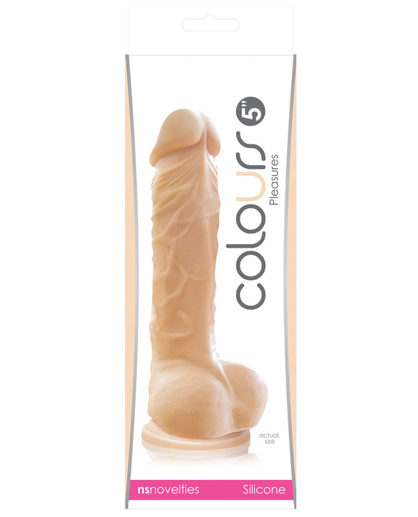 The Soft Hum Colours Pleasures 5" Dildo w/Suction Cup - Flesh