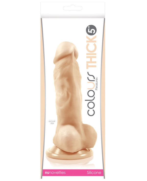 The Soft Hum Colours Pleasures Thick 5" Dildo - White