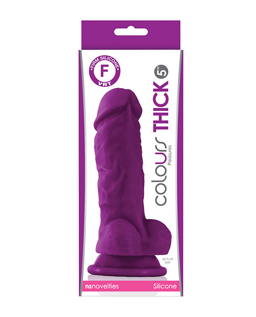 The Soft Hum Colours Pleasures Thick 5" Dildo - Purple