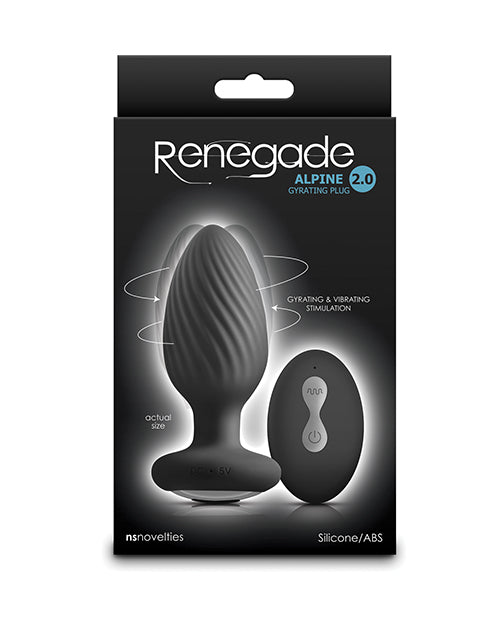 The Soft Hum Renegade Alpine 2.0 Gyrating & Vibrating Butt Plug w/Remote - Black