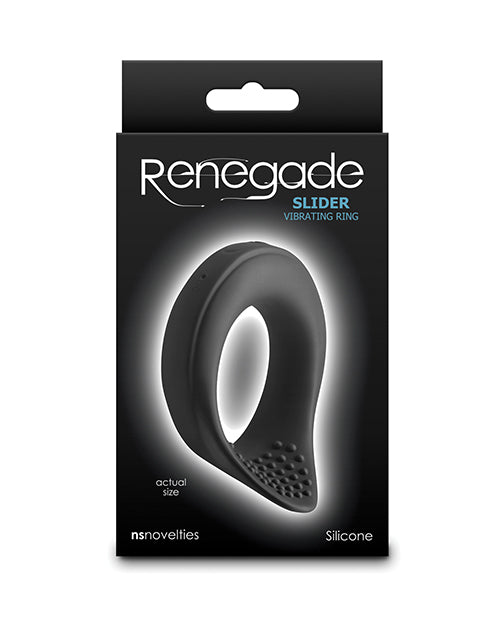 The Soft Hum Renegade Slider Vibrating Cock Ring - Black