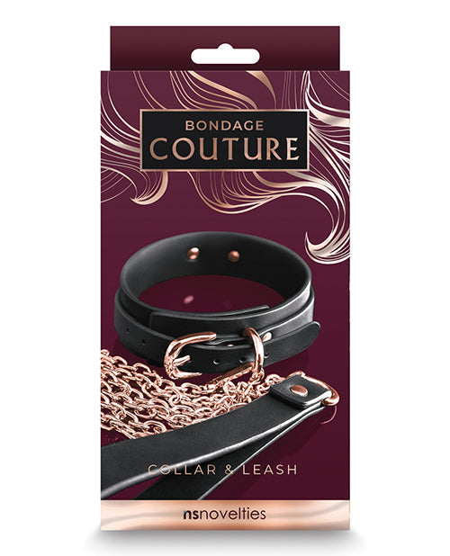 The Soft Hum Bondage Couture Collar & Leash - Black