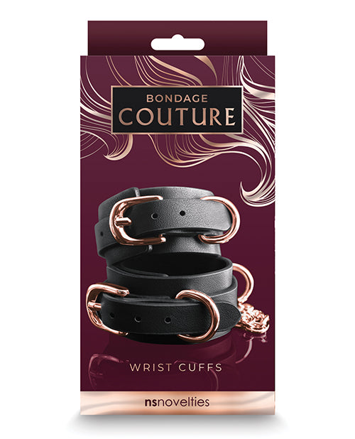 The Soft Hum Bondage Couture Wrist Cuffs - Black