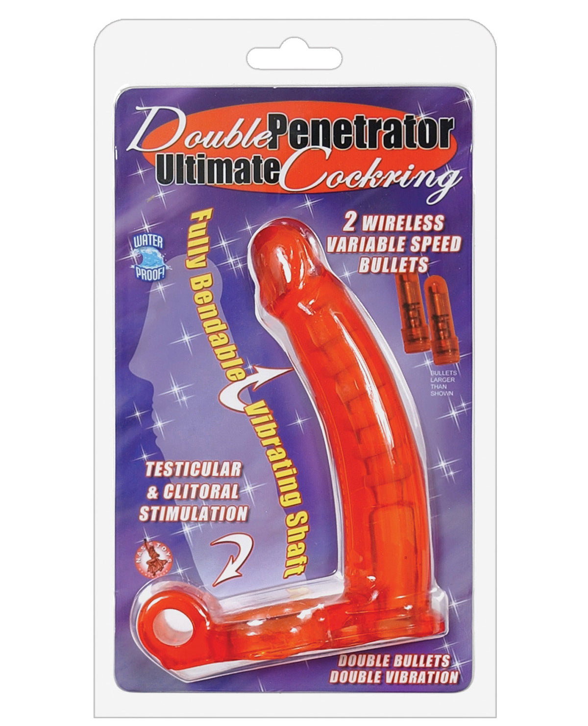The Soft Hum Double Penetrator Ultimate Cockring - Red