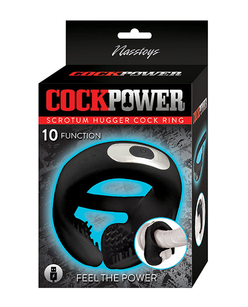 The Soft Hum Cockpower Scrotum Hugger Cock Ring - Black