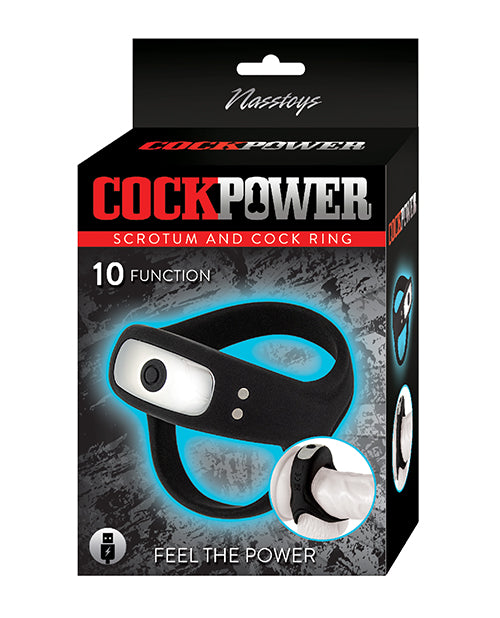 The Soft Hum Cockpower Scrotum and Cock Ring - Black