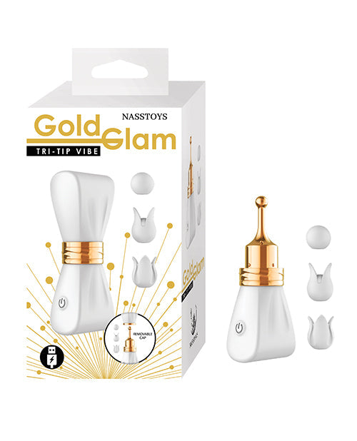 The Soft Hum Gold Glam Tri-Tip Vibe - White