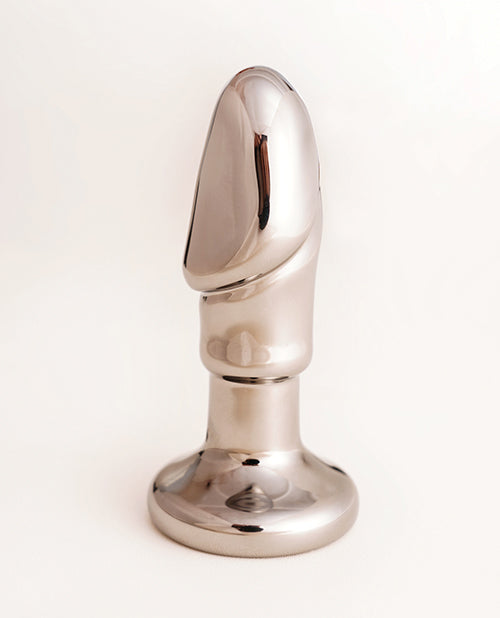 The Soft Hum Cristal Black Opal Anal Glass Dildo Vibe - Gun Metal