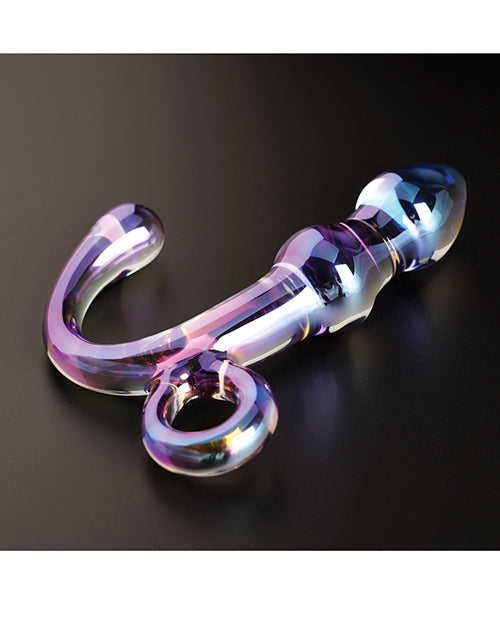 The Soft Hum Cristal Orchid Pulse Glass Dildo w/Removable Bullet Vibe - Purple