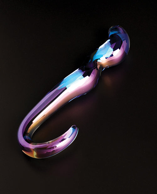The Soft Hum Cristal Blue Flame Curved Glass Dildo - Purple
