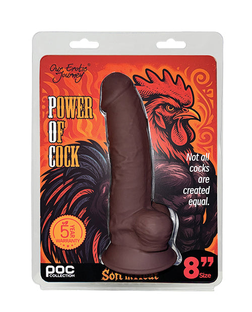 The Soft Hum Power of Cock 8" Dildo - Dark Brown
