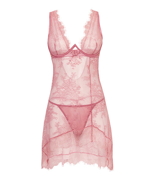 Beatriz Lace Babydoll w/Matching Panty - Pink LG