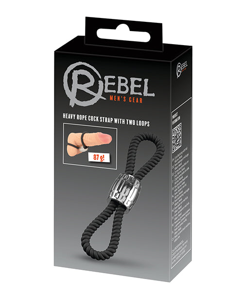 The Soft Hum Rebel Two Loop Heavy Rope Cock Lasso - Black