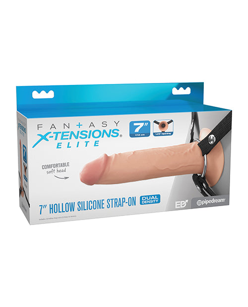 The Soft Hum Fantasy X-tensions Elite 7" Silicone Hollow Strap-on - Light