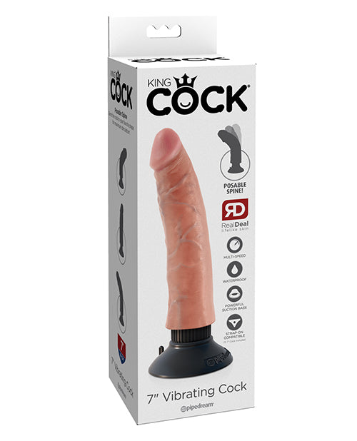 The Soft Hum King Cock 7" Vibrating Cock - Flesh