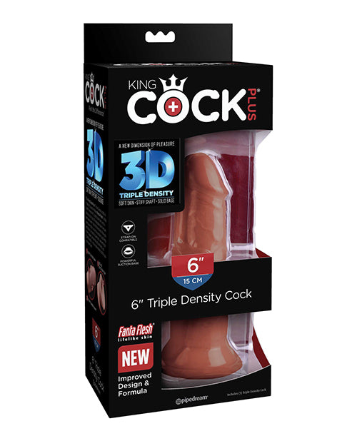 The Soft Hum King Cock Plus 6" Triple Density Cock - Brown
