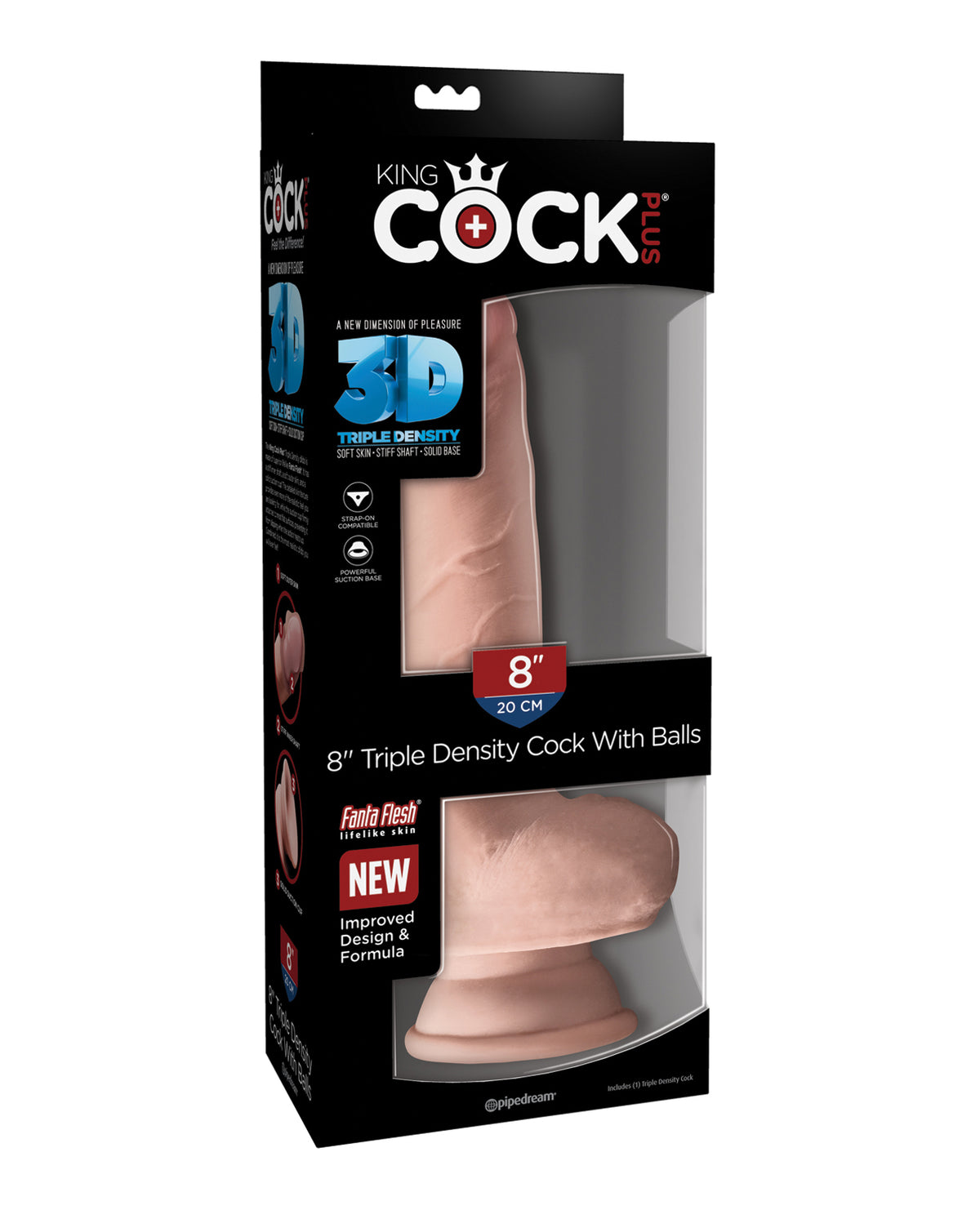 The Soft Hum King Cock Plus 8" Triple Density Cock w/Balls
