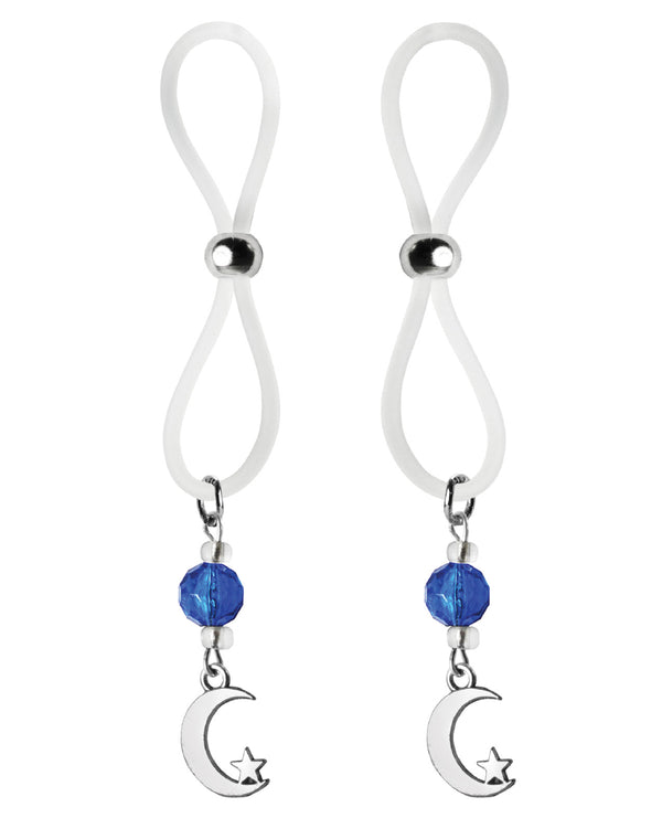 The Soft Hum Bijoux de Nip Nipple Halos Moon & Star Charm - Blue/Clear
