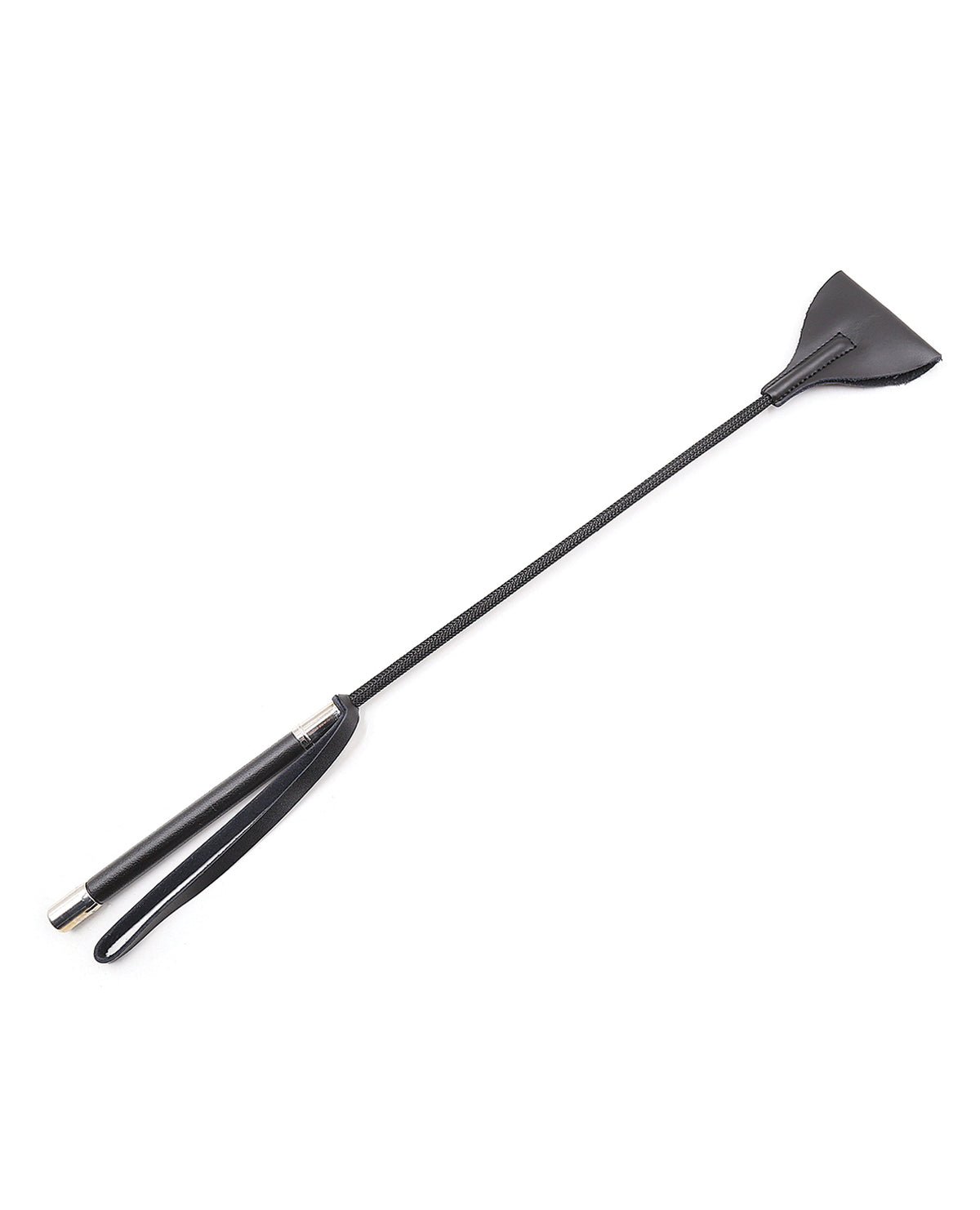 The Soft Hum Plesur 21" Wide Tip Leather Crop - Black