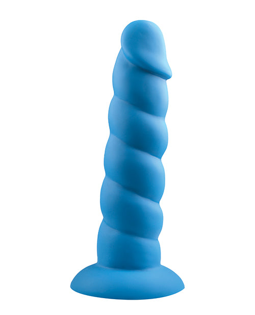 The Soft Hum Rock Candy Suga Daddy 7" Silicone Dildo - Blue