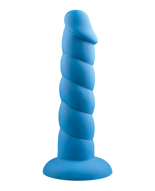 The Soft Hum Rock Candy Suga Daddy 8" Silicone Dildo - Blue
