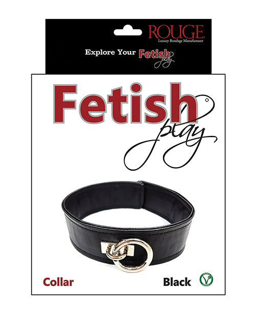 The Soft Hum Rouge Fetish Play Vegan Leather Collar - Black