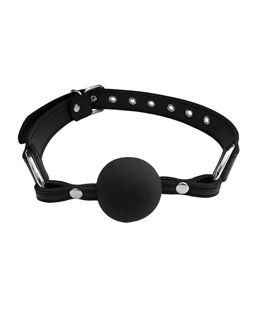 The Soft Hum Rouge Fetish Play Vegan Leather Ball Gag - Black