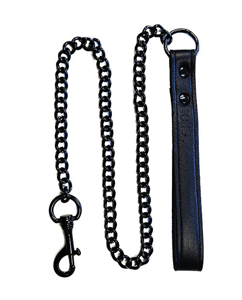 The Soft Hum Rouge Leather Lead - Black with Black