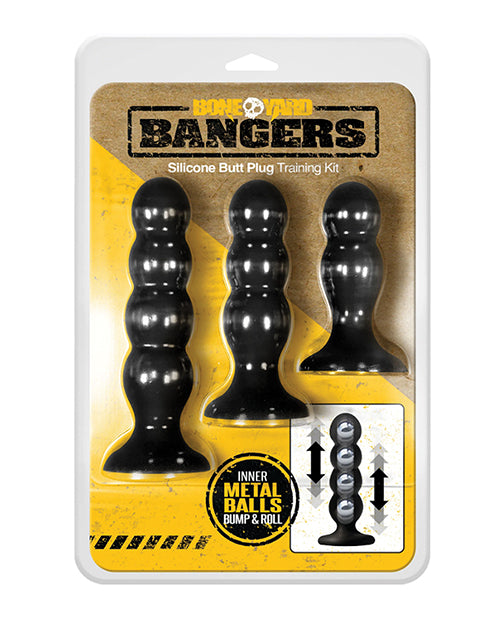 The Soft Hum Boneyard Bangers Silicone Butt Plug Training Kit - Black