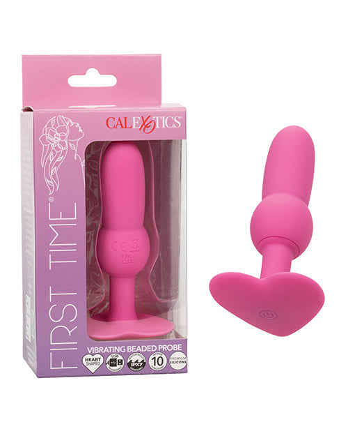 The Soft Hum First Time Vibrating Beaded Anal Probe - Pink