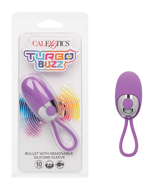 The Soft Hum Turbo Buzz Bullet Stimulator w/Removable Silicone Sleeve - Purple