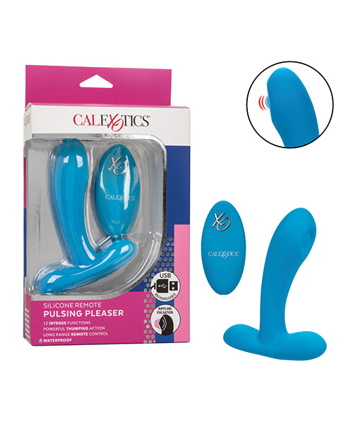 The Soft Hum Silicone Pulsing Pleaser w/Remote - Blue