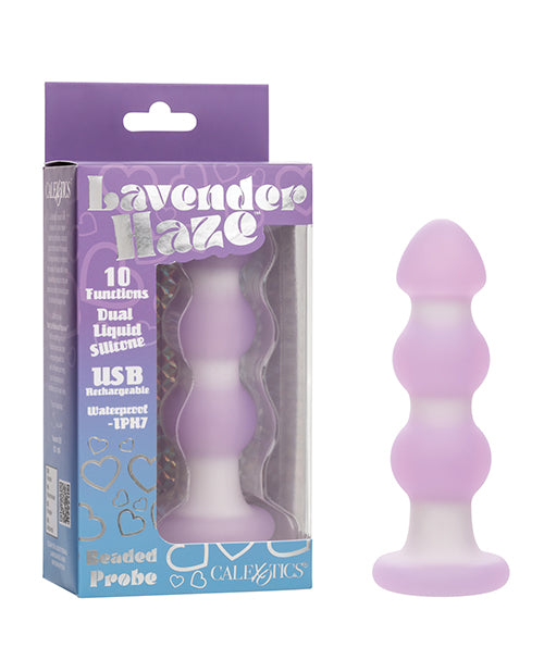 The Soft Hum Lavender Haze Beaded Anal Probe - Lavender/White