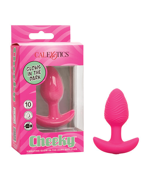 The Soft Hum Cheeky Glow in the Dark Vibrating Butt Plug - Pink