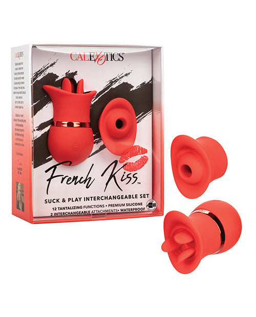 The Soft Hum French Kiss Suck & Play Interchangeable Set - Red