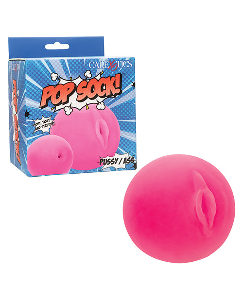 The Soft Hum Pop Sock! Pussy & Ass Ball Masturbator - Pink