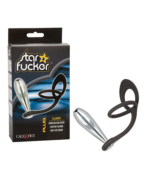 The Soft Hum Star Fucker Glider Gem Plug w/Silicone Enhancer - Black
