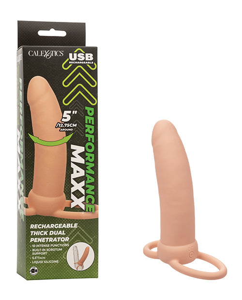 The Soft Hum Performance Maxx Rechargeable Thick Dual Penetrator - Ivory