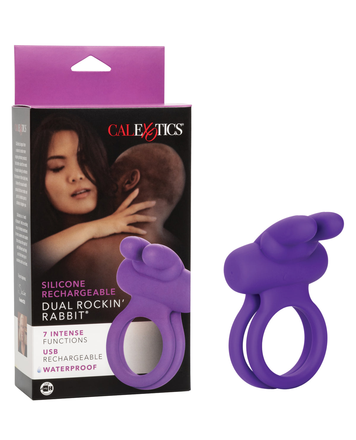 The Soft Hum Silicone Rechargeable Rockin' Rabbit Enhancer - Purple