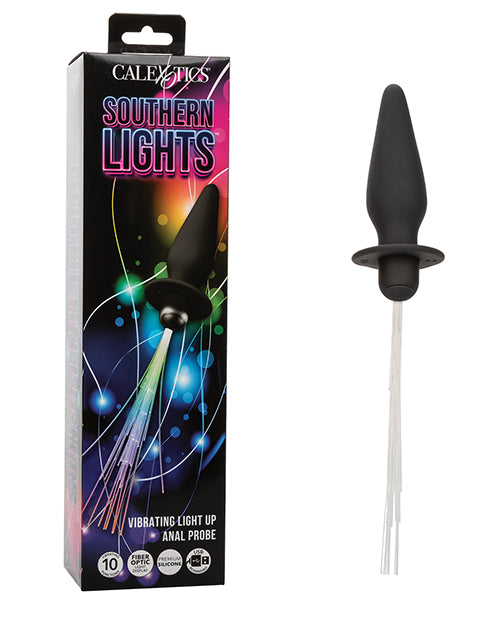 The Soft Hum Southern Lights Rechargeable Vibrating Light Up Anal Probe - Black