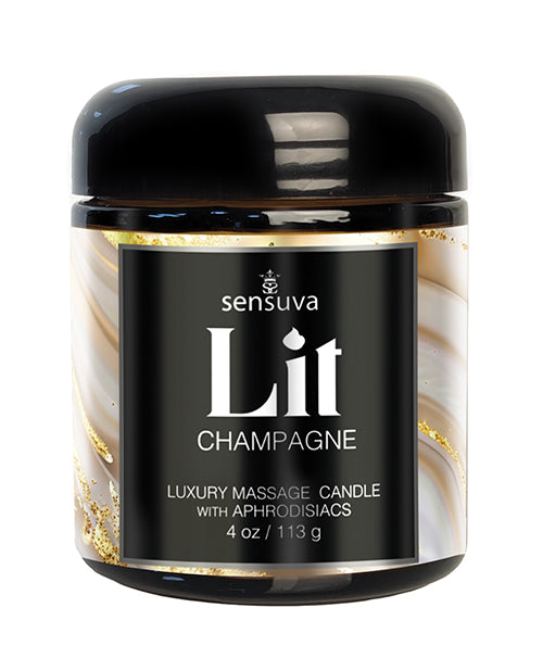 The Soft Hum Sensuva Lit Champagne Luxury Massage Candle - 4 oz